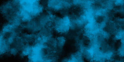 abstract blue sky with a few clouds, the image reflects the unpredictability and fluidity of thoughts, old blue  background with vintage grunge texture design, Blue color dust particles explosion .