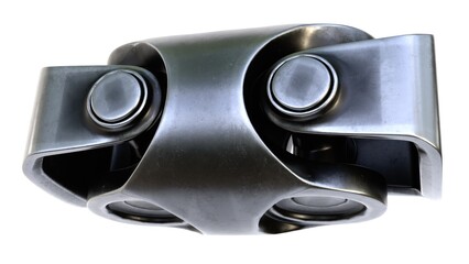 3D rendering of a double universal joint on a light background. 3D rendering.