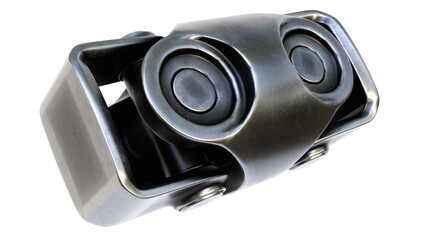 3D rendering of a double universal joint on a light background. 3D rendering.