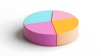 Obraz premium Colorful 3D Pie Chart on White Background for Data Visualization and Analytics