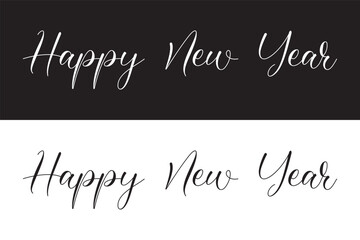 Happy New Year. Lettering text, calligraphy handwriting for christmas happy new year. Holiday christmas background, happy new year symbol for web, print. Greeting card. Vector Illustration in eps 10.