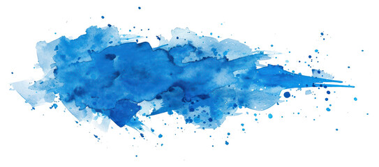 Obraz premium PNG Abstract blue watercolor splash art