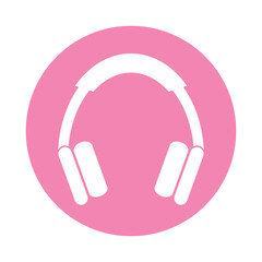 Round headphones silhouette music icon isolated on white background. Vector illustration