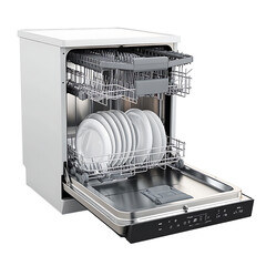 dishwasher isolated on white background full depth of field 