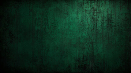 Obraz premium Elegant dark emerald green background with black shadow border and old vintage grunge texture design 2
