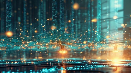 Obraz premium Blockchain Neural Network .