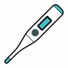 Handheld Thermometer Minimal Vector Graphic.