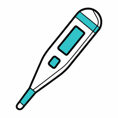 Handheld Thermometer Minimal Vector Graphic.