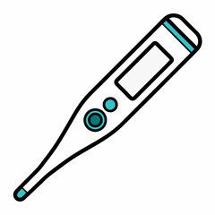 Handheld Thermometer Minimal Vector Graphic.