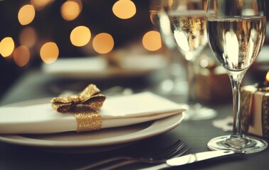 Fototapeta premium christmas table setting