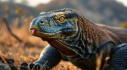 Fototapeta premium Close-Up of a Komodo Dragon .