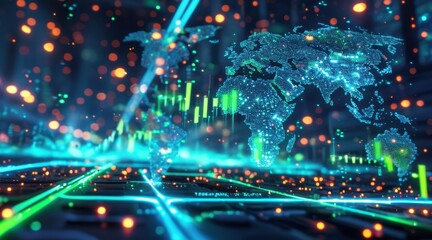 Obraz premium Digital Circuit of Global Economy .