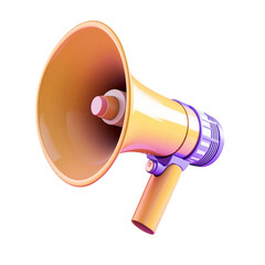 Megaphone icon 3d rendar isolated on transparent