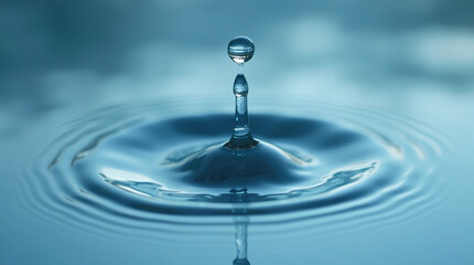 Water Droplet Creating Circular Ripples