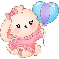 Cute Rabbit, Cartoon Bunny Illustration, Cute Character Animal