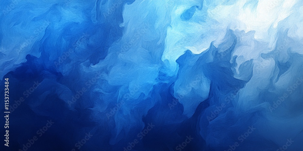 Poster an abstract backdrop showcases a gradient that transitions from a deep blue to a light blue, creatin