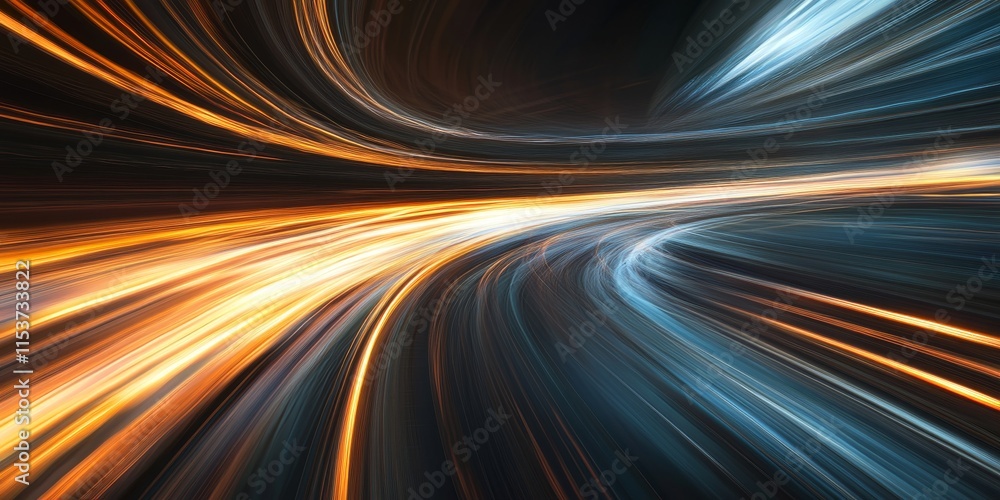 Poster blurred motion streaks created by a light source capture the dynamic essence of movement, showcasing