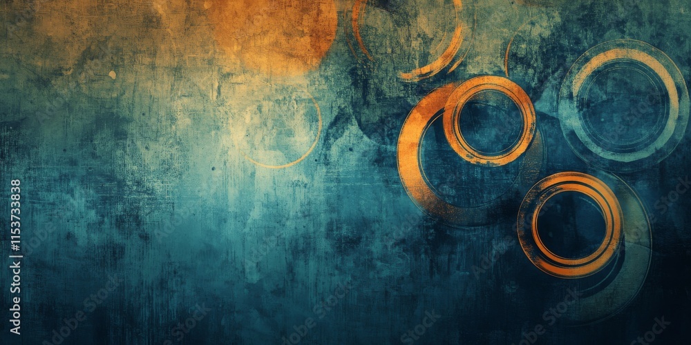 Poster abstract grunge background featuring dynamic circles creates an intriguing visual. this abstract gru