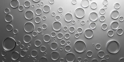 Small bubbles or circles create an intriguing pattern against a gray background, enhancing the visual appeal of the image featuring gray elements and playful shapes.