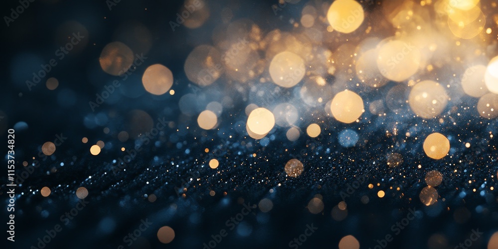 Poster chic abstract background featuring bokeh light effects in a sophisticated combination of black and g