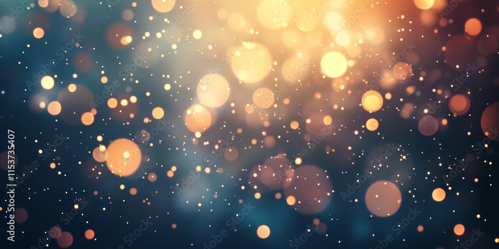 Poster vintage lights background featuring glitter, creating a mesmerizing defocused effect. this glittery 