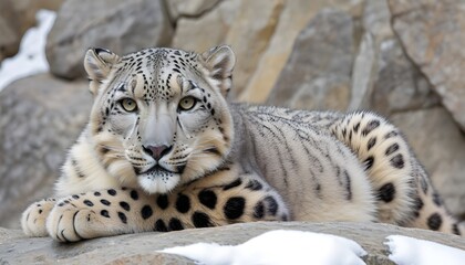 Fototapeta premium close up portrait of a snow leopard