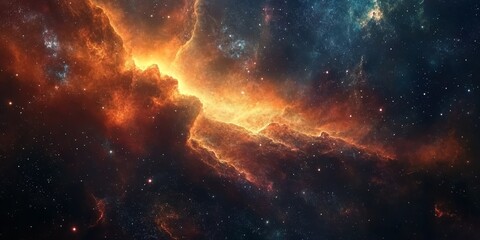 Fototapeta premium A stunning space background showcasing a nebula, perfect for themes of hyperspeed and interstellar travel. This captivating space background emphasizes the wonders of the nebula and the thrill of