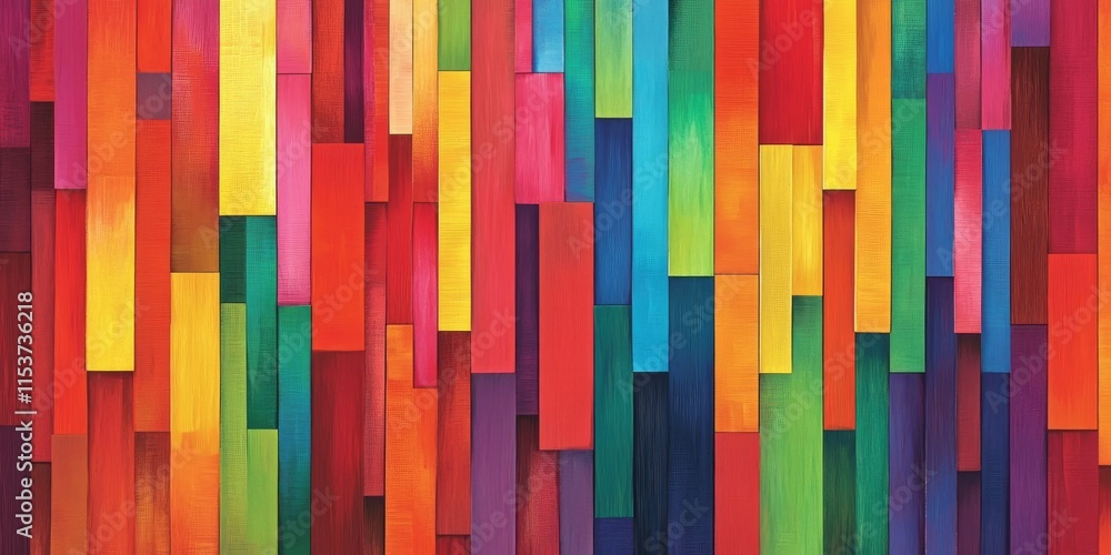 Poster vibrant colorful blocks form a striking stripe pattern, showcasing an array of hues. the colorful bl