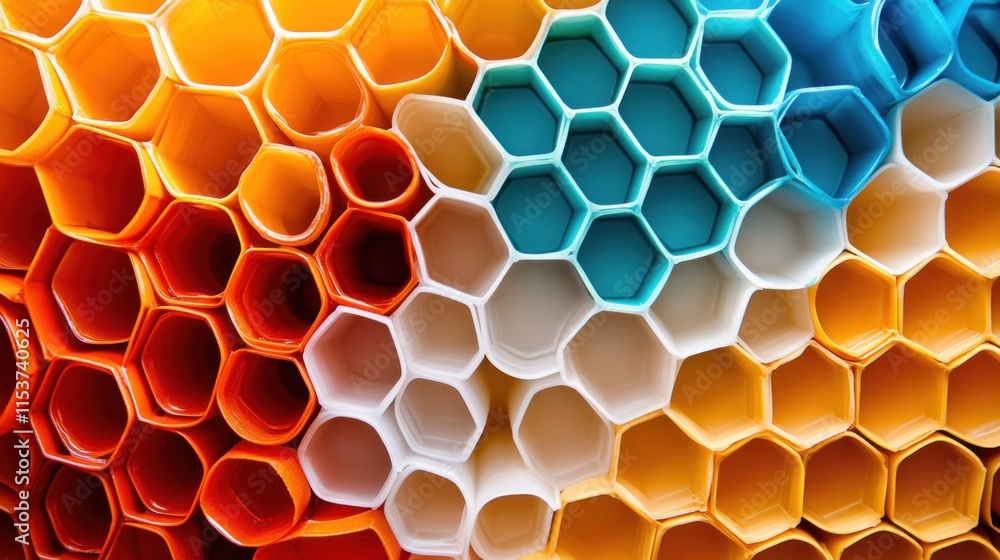 Poster abstract colorful hexagonal pattern background.