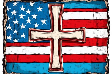 A vintage poster promoting healthcare, with retro typography, an old medical cross symbol, and muted tones of blue and red