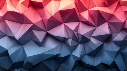 Obraz premium Abstract low poly background with red, pink, and blue gradient.