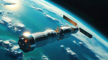 Fototapeta premium Satellite in Orbit .