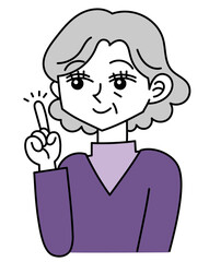 Fototapeta premium ポーズをとるおばあさん