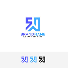 Fototapeta premium letter ws or sw logo design vector illustration template