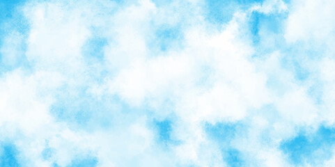 abstract painting soft blue textured on wet white paper, blue watercolor splash stroke background with clouds, blue watercolor gradient paint grunge sky clouds texture.