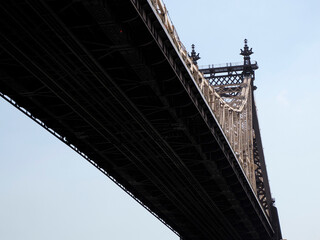 Queensboro Bridge in New York City, spanning the East River. new york manhattan view from east river