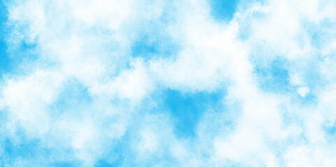 abstract painting soft blue textured on wet white paper, blue watercolor splash stroke background with clouds, blue watercolor gradient paint grunge sky clouds texture.