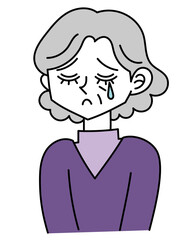 泣いているおばあさん