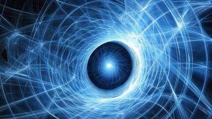 Futuristic metaverse Web3 abstract background with neon LED light tunnel, 5G speed concepts, teal and purple swirling ripples, and vibrant vortex design for modern presentations and creative templates