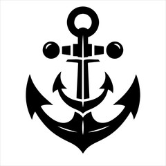 Anchors icon silhouette vector. Anchor vector art silhouette illustration.