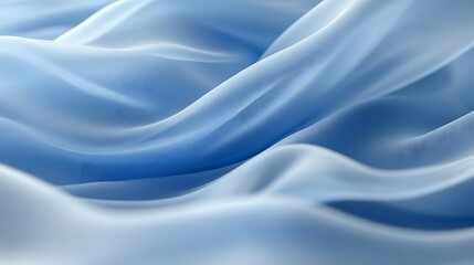 Fototapeta premium Soft blue fabric with flowing, elegant drapes and folds.