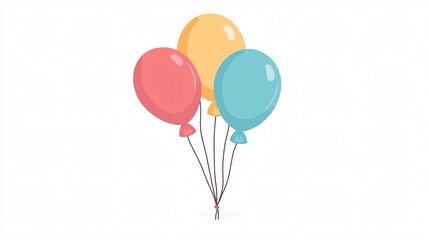 Colorful Balloon Vector Illustration with Strings for Celebration Events