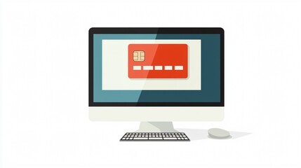 Online Shopping Payment with Credit Card through Computer Screen