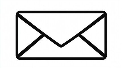 Transparent Vector Email Icon Outline Isolated on White Background