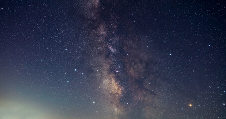 Milky Way stars photographed with a wide angle lens.