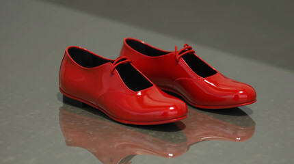 Close-up of Red Patent Leather Shoes