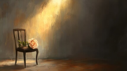 Chair with Rose in Soft Light