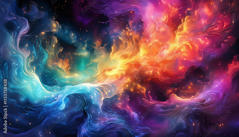 Canvas Prints celestial abstract scene with nebula and stars