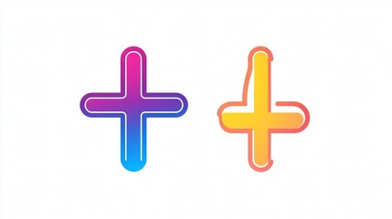 Obraz premium Modern Plus and Minus Icon Outline Vector on White Background