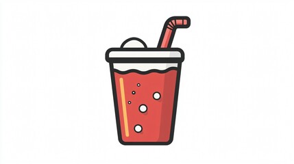Soda Drink Line Icon Vector for Trendy Designs